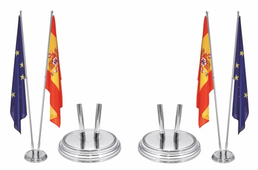 Halstandaard 2,2 m - dubbel -  zilverkleur